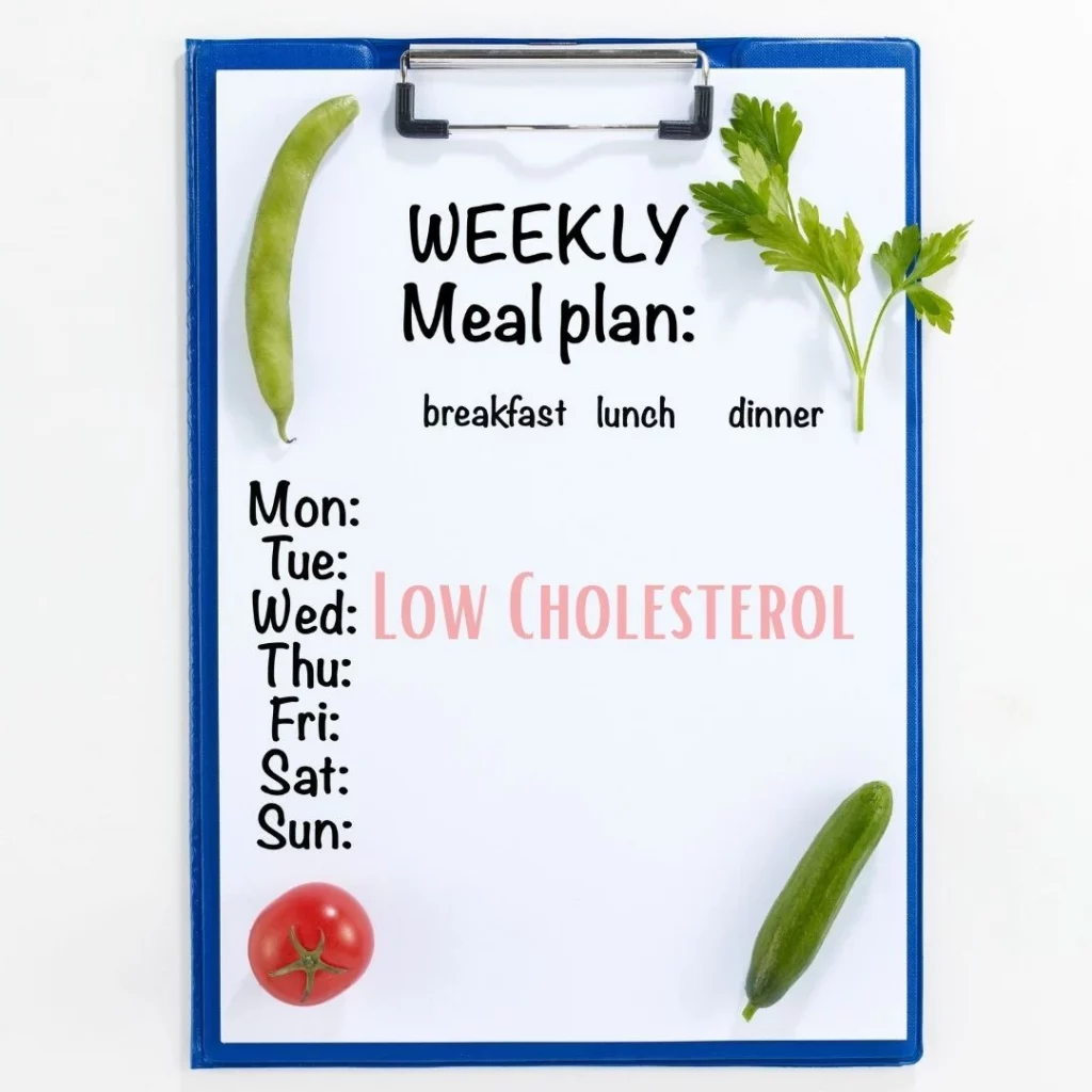 low cholesterol weekly meal plans
